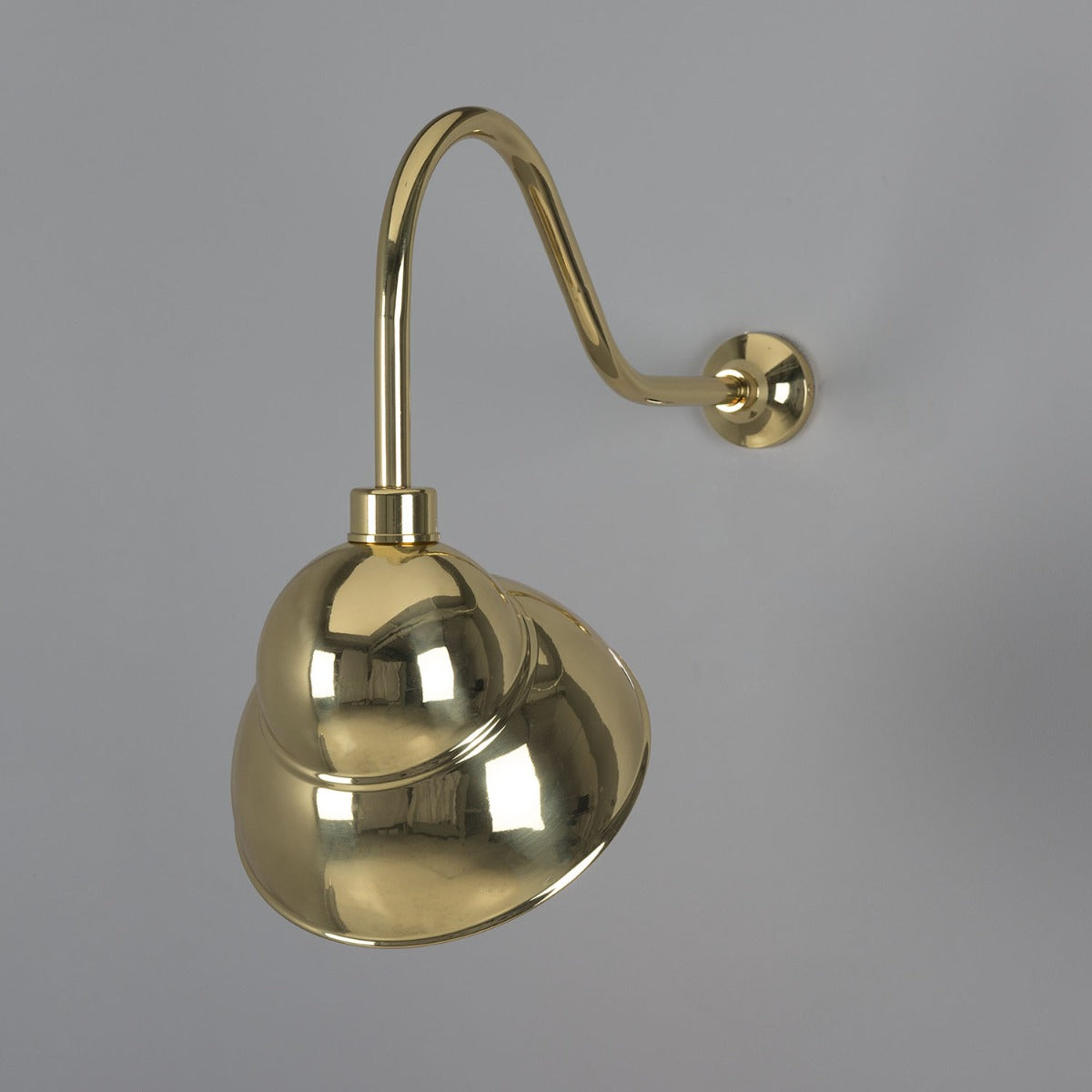 Mullan - Novo Vintage Swan Neck Sign Light 24cm IP23 - Polished Brass Finish - Indoor Only