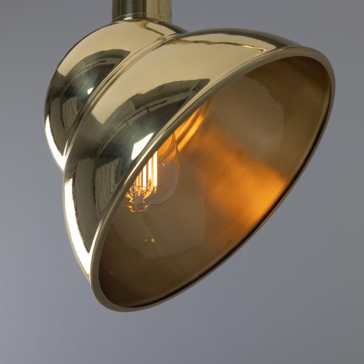 Mullan - Novo Vintage Swan Neck Sign Light 24cm IP23 - Polished Brass Finish - Indoor Only