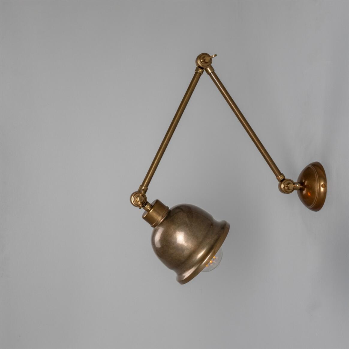 Mullan - Dale Vintage Adjustable Brass Picture Light 15cm IP20 - Antique Brass Finish
