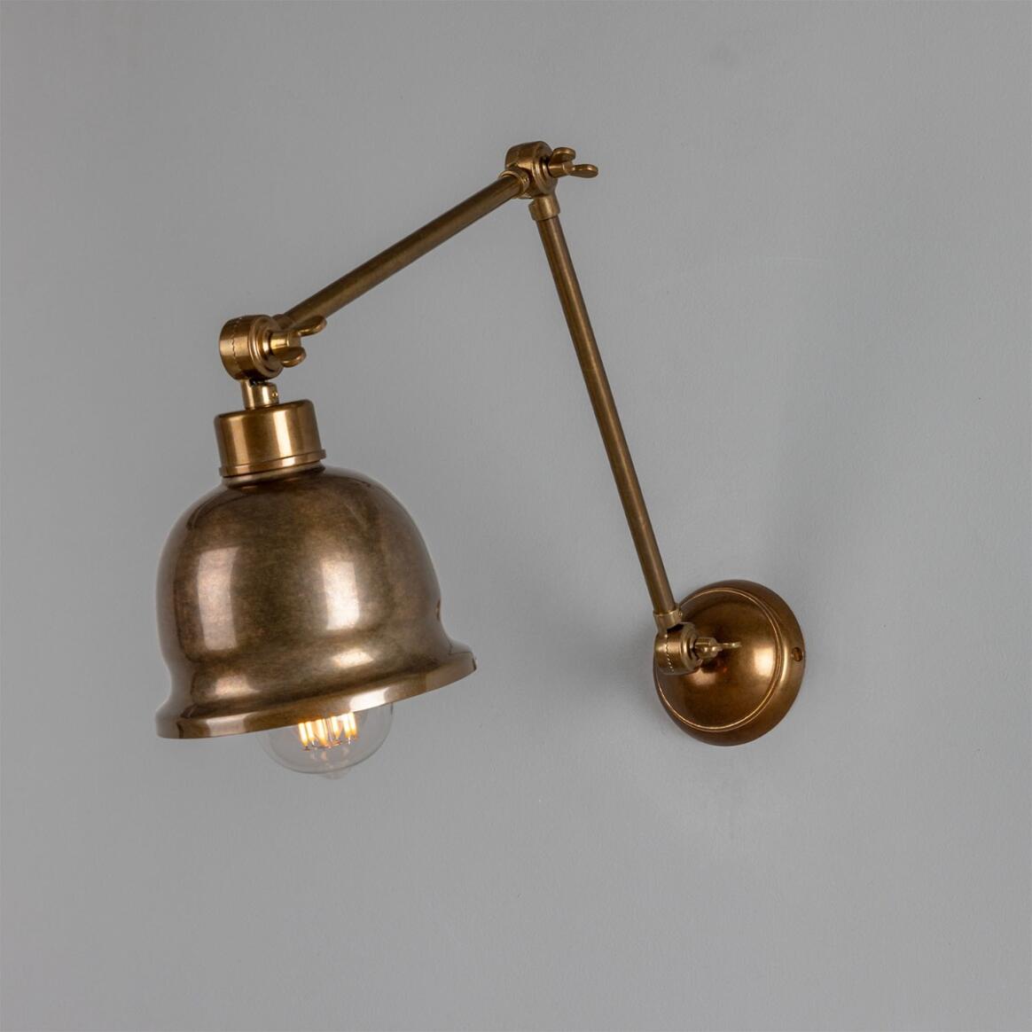 Mullan - Dale Vintage Adjustable Brass Picture Light 15cm IP20 - Antique Brass Finish