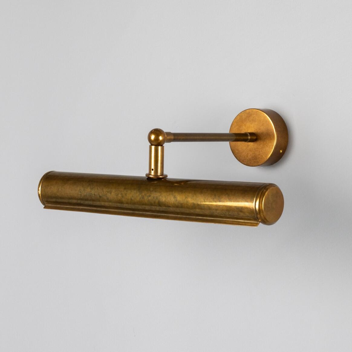 Mullan - Galle Fixed-Arm Solid Brass Picture Light 35.5cm IP65 - Antique Brass Finish