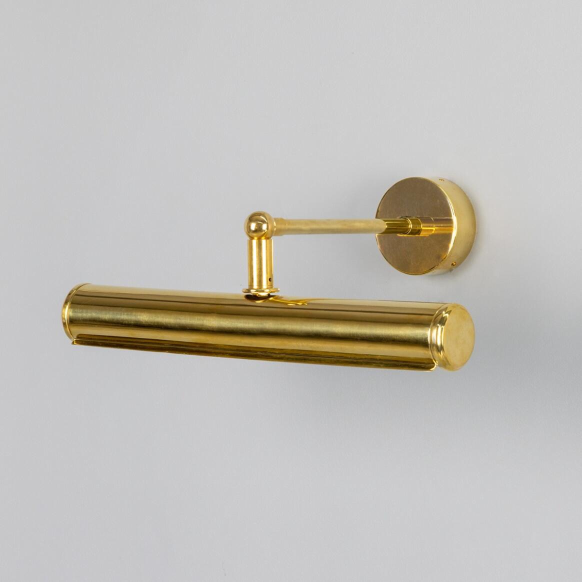 Mullan - Galle Fixed-Arm Solid Brass Picture Light 35.5cm IP65 - Natural Brass Finish
