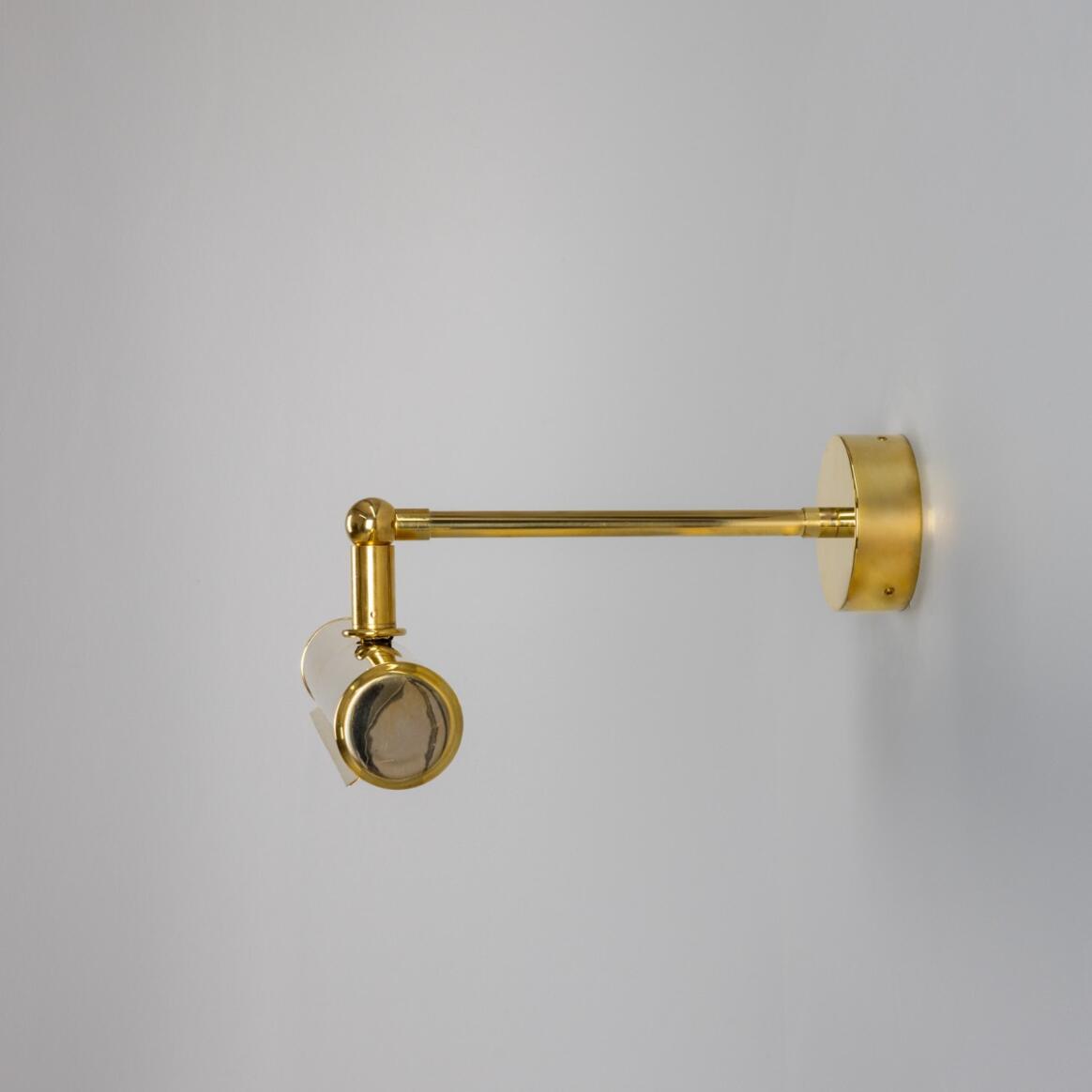 Mullan - Galle Fixed-Arm Solid Brass Picture Light 35.5cm IP65 - Natural Brass Finish