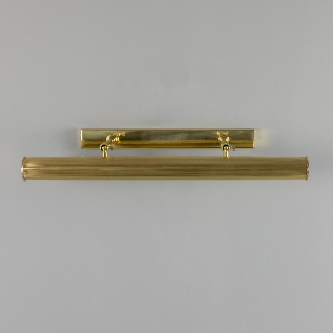 Mullan - Cambridge Adjustable Reeded Brass Picture Light 60.5cm IP20 - Polished Brass Finish