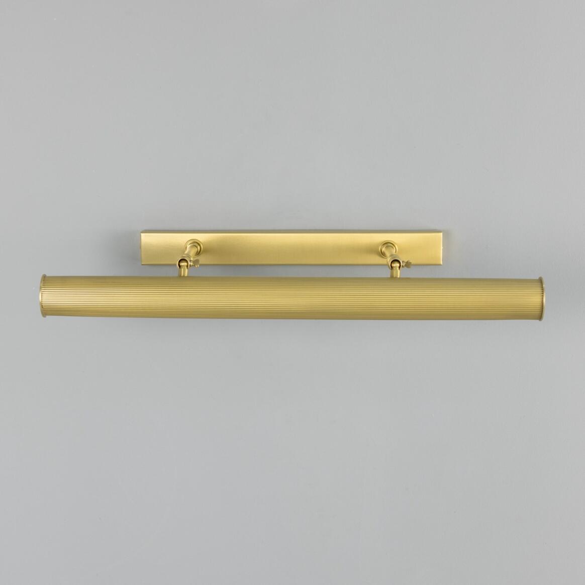 Mullan - Cambridge Adjustable Reeded Brass Picture Light 60.5cm IP20 - Satin Brass Finish