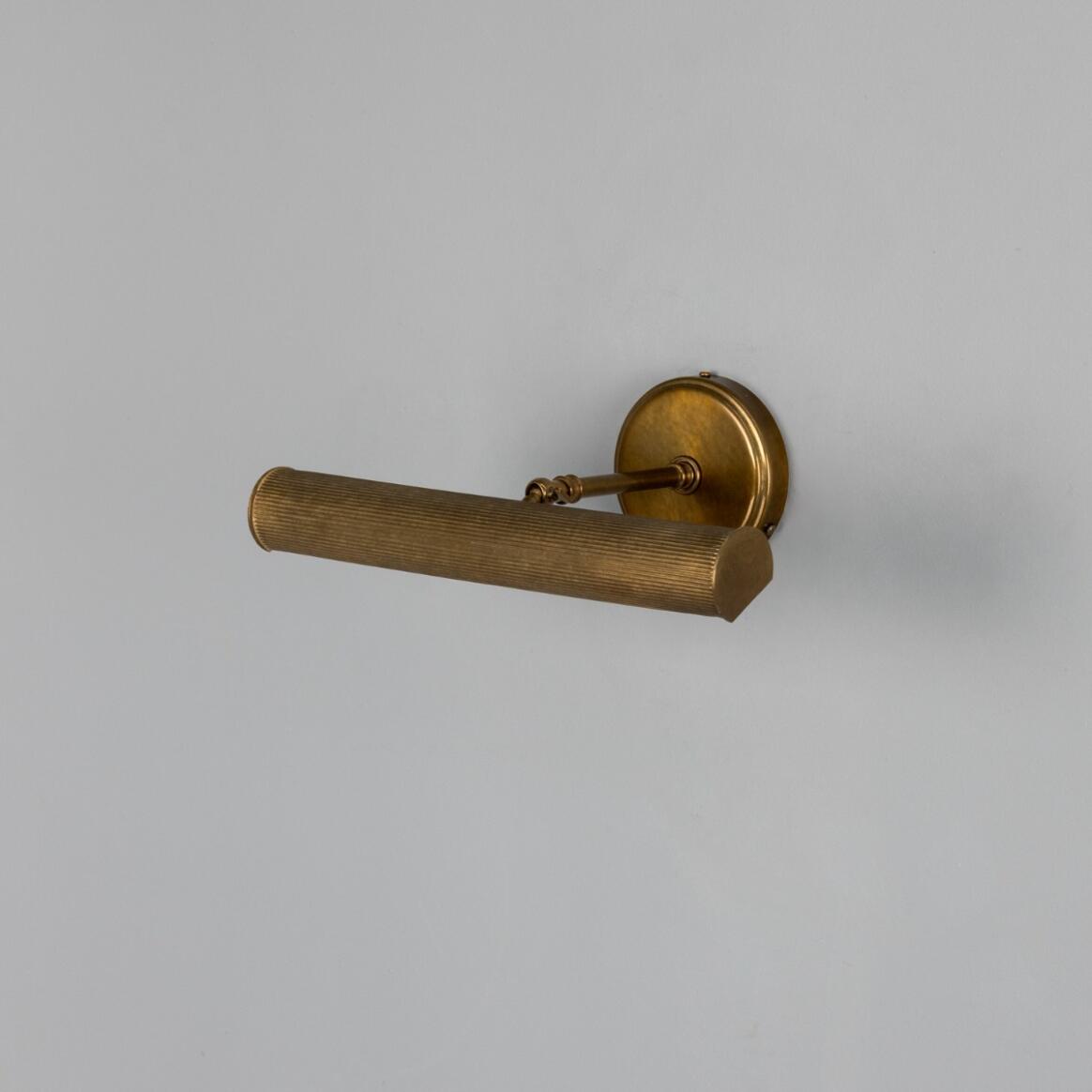 Mullan - Bilbury Adjustable Reeded Brass Picture Light 35.5cm IP20 - Antique Brass Finish