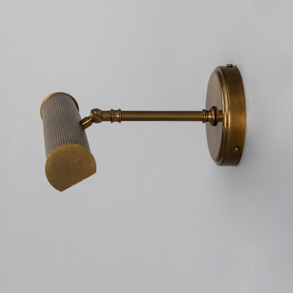 Mullan - Bilbury Adjustable Reeded Brass Picture Light 35.5cm IP20 - Antique Brass Finish