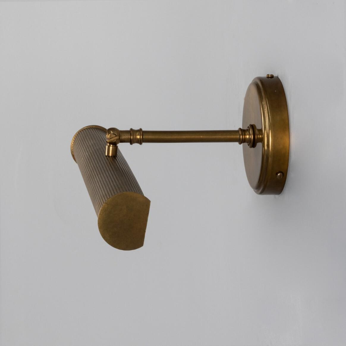 Mullan - Bilbury Adjustable Reeded Brass Picture Light 35.5cm IP20 - Antique Brass Finish