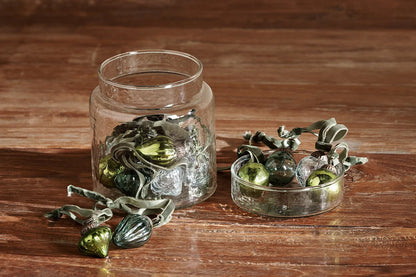 Nkuku Adisa Bauble Jar - Mixed Green & Clear (Set of 16)