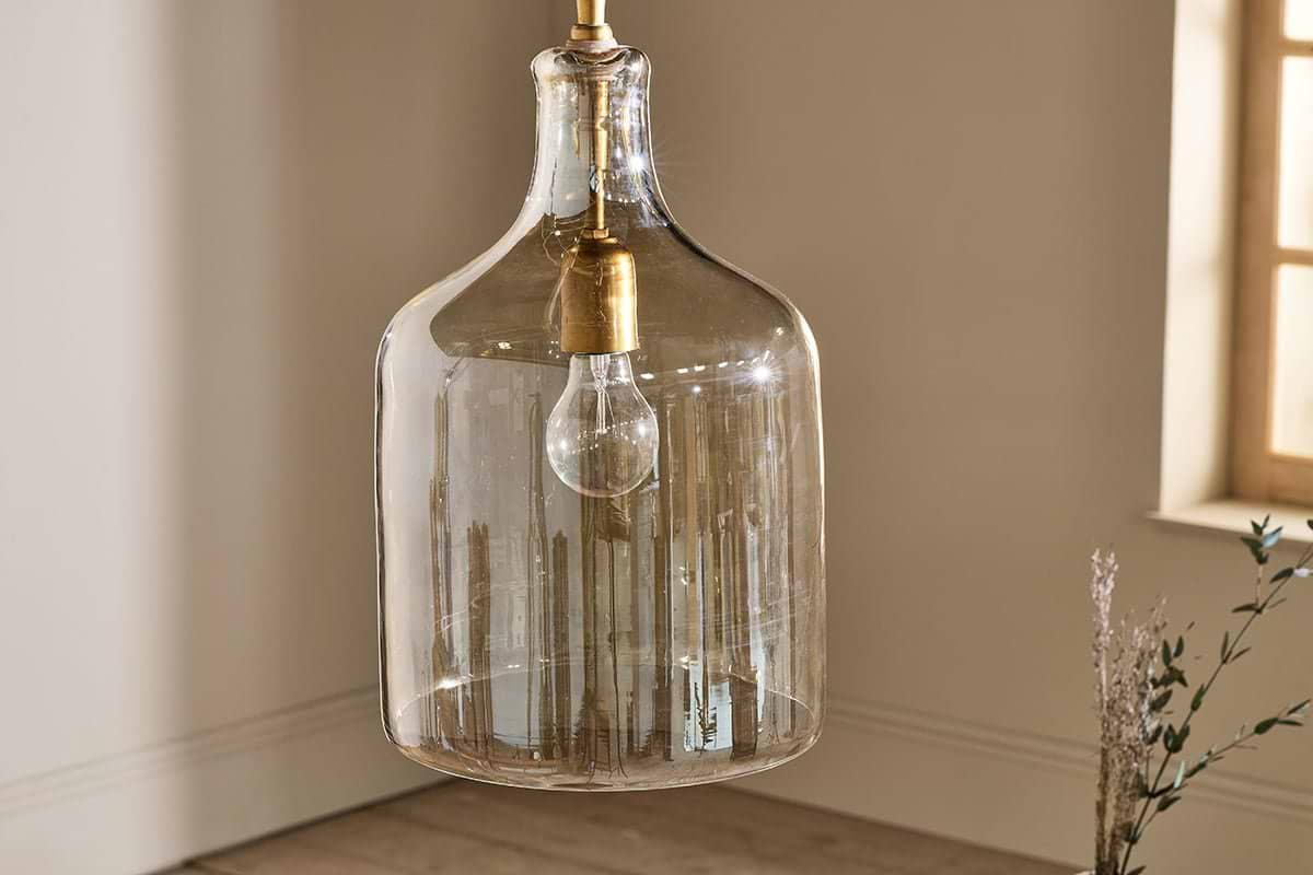 Nkuku Kalsi Recycled Glass Pendant Light - Lustre - Small