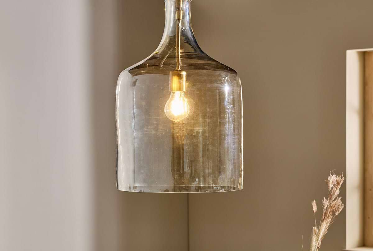 Nkuku Kalsi Recycled Glass Pendant Light - Lustre - Small