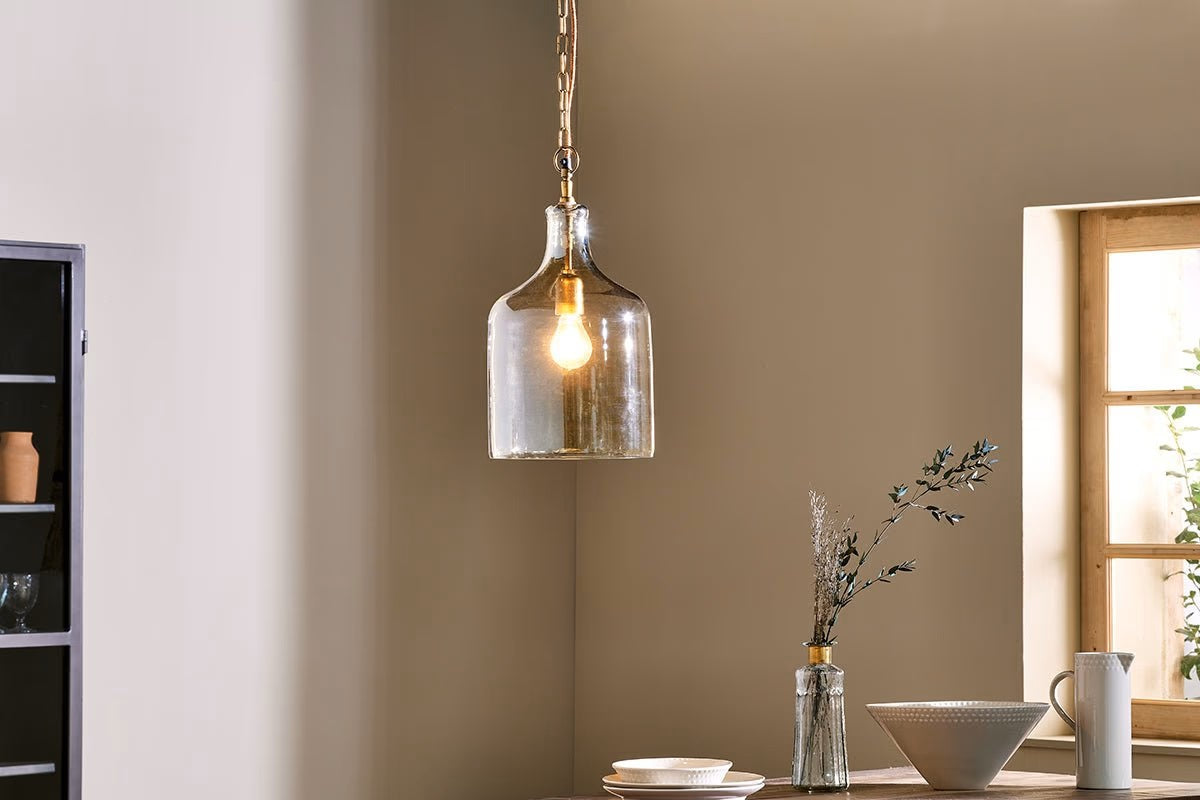 Nkuku Kalsi Recycled Glass Pendant Light - Lustre - Small