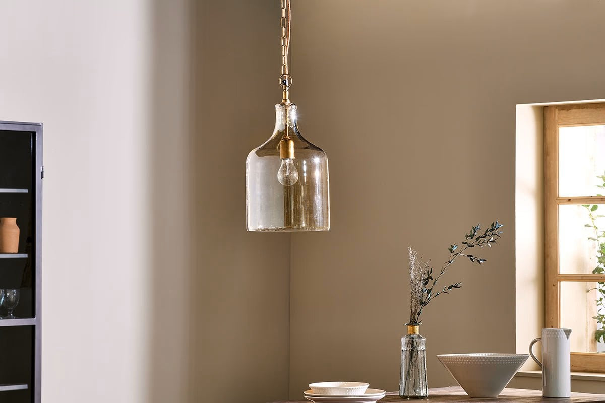 Nkuku Kalsi Recycled Glass Pendant Light - Lustre - Small