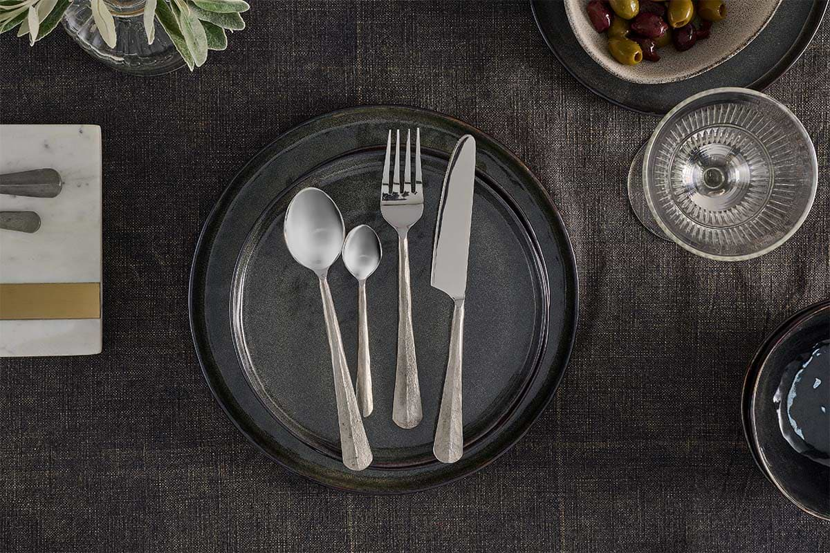 Nkuku - Osko Cutlery Set - Brushed Silver (Set of 16)