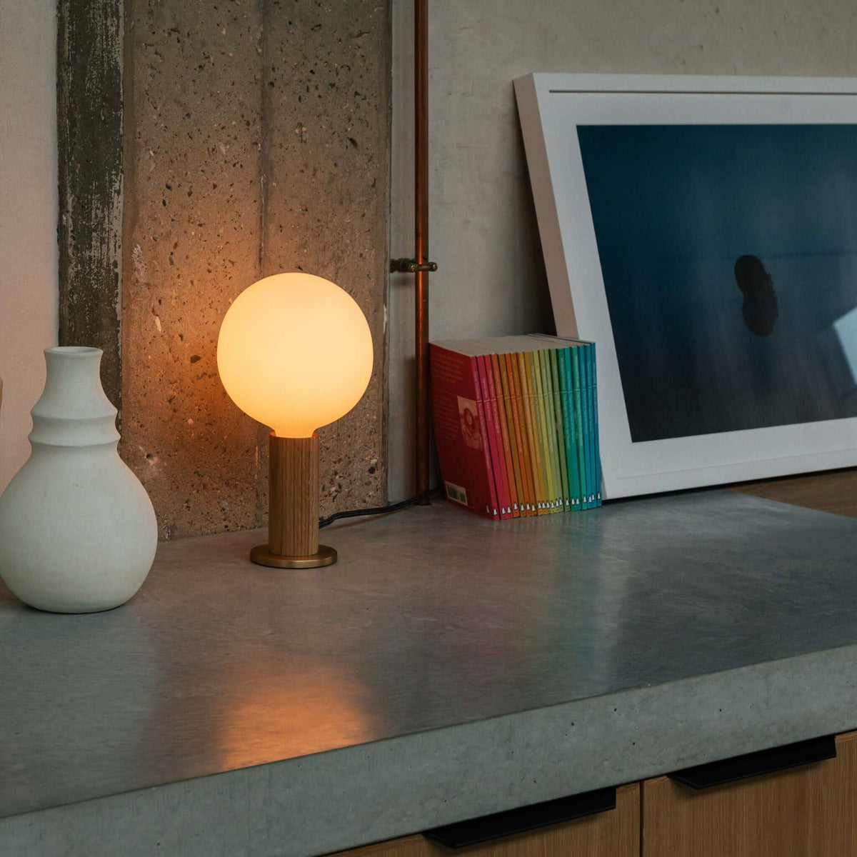 Tala Tala Knuckle Table Lamp in Oak + Sphere IV Set of 2