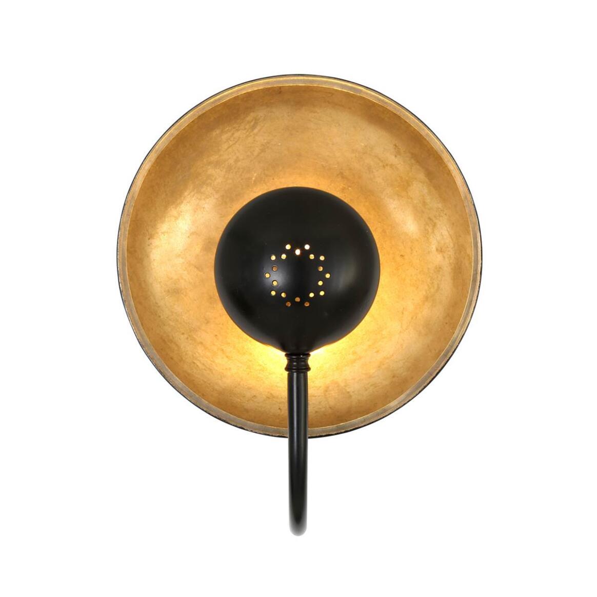 Mullan - Orebro Wall Light 30cm IP20 - Matte Black Outer - Antique Brass Inner Finish
