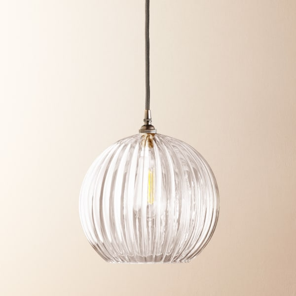 Pooky - Pumpkin Pendant Light Shade - Larger - Clear Glass