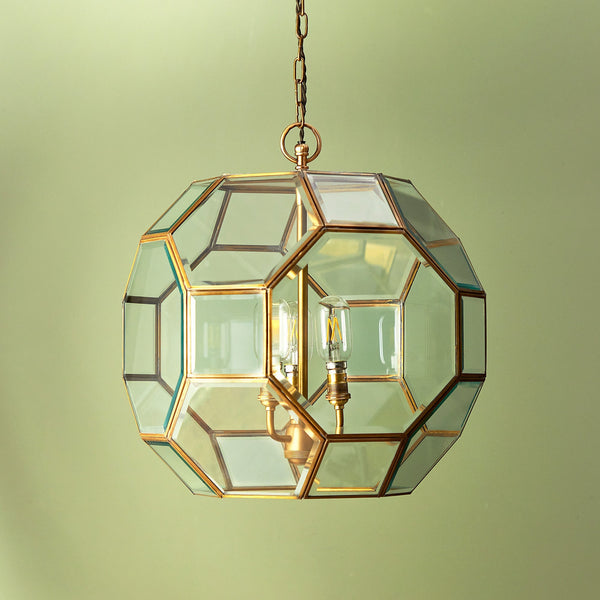 Pooky - Ballina Pendant Light - Brass And Bevelled Glass
