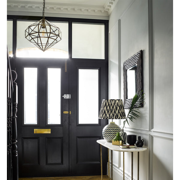 Pooky - Dibble Diamond Shaped Pendant Light - Brass And Glass