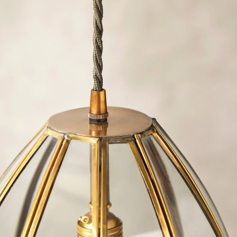 Pooky Marge Pendant Light in brass and glass