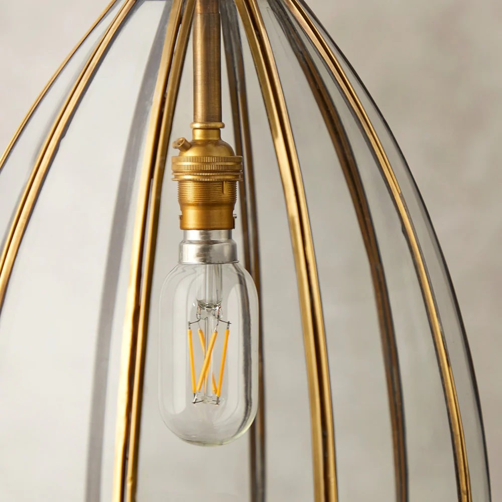 Pooky Marge Pendant Light in brass and glass