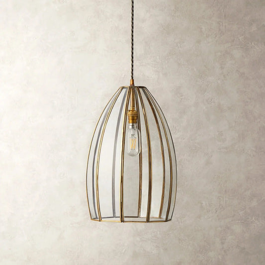 Pooky Marge Pendant Light in brass and glass