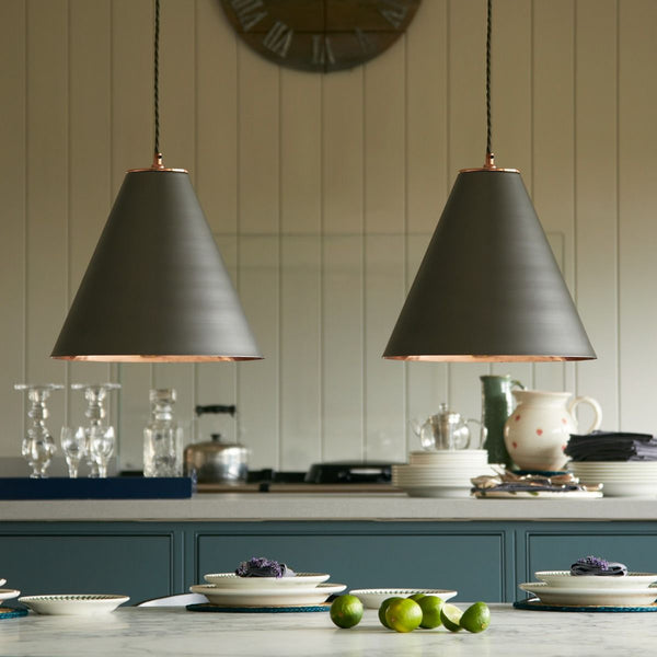 Pooky - Super Stanley Pendant Light - Gunmetal - Copper Interior