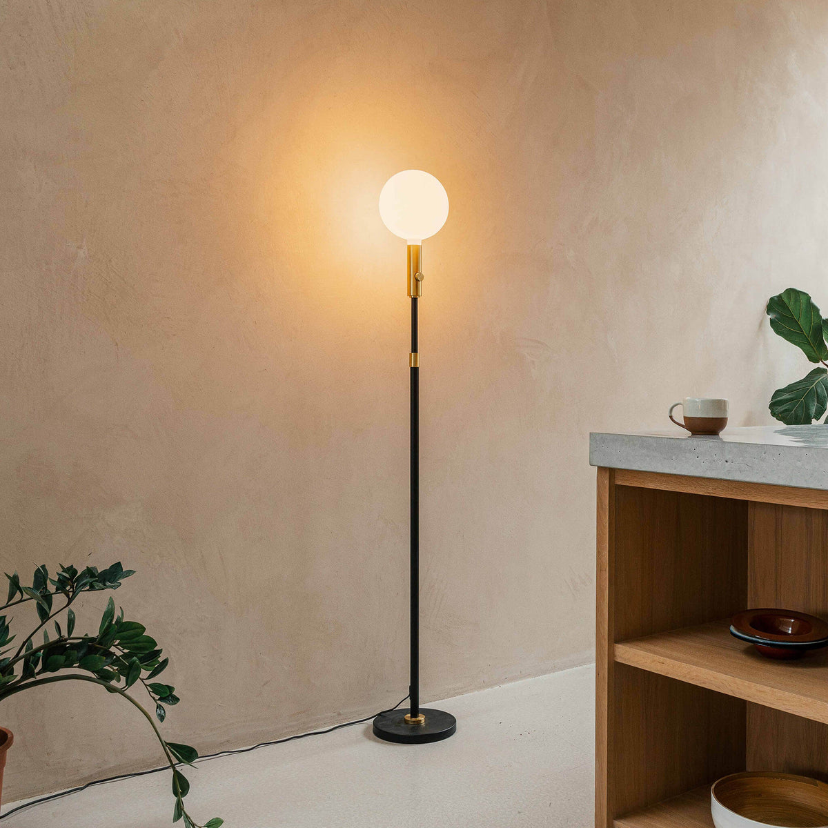 Tala Poise Adjustable Floor Lamp in Brass