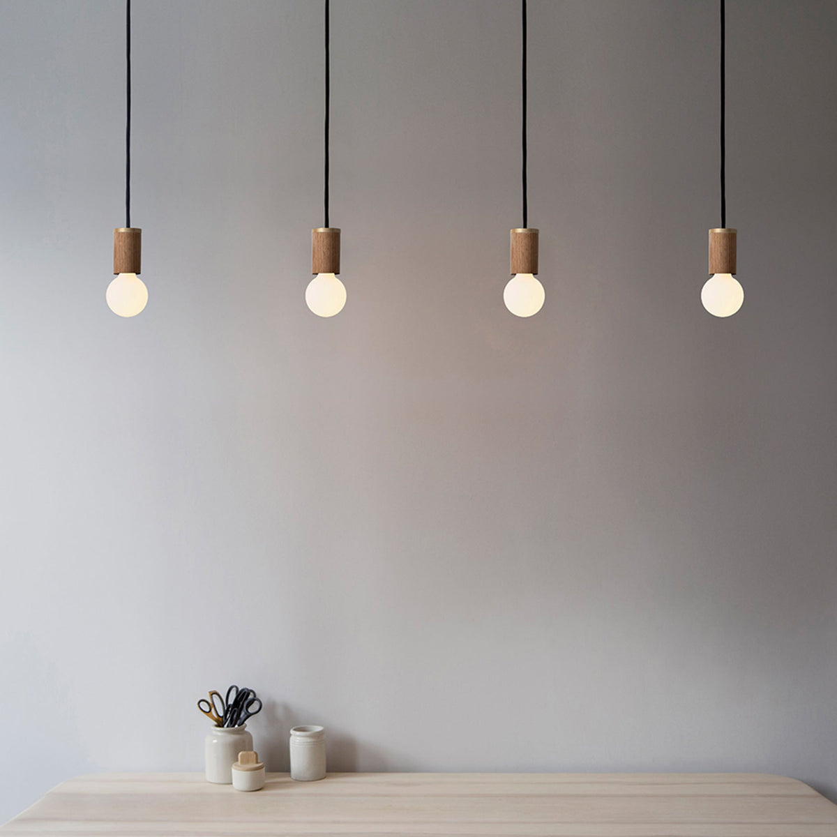 Tala Porcelain II Pendant Light in Oak