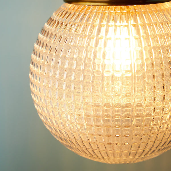 Pooky - Espere Pendant Light Shade - Smaller - Clear Waffle Glass