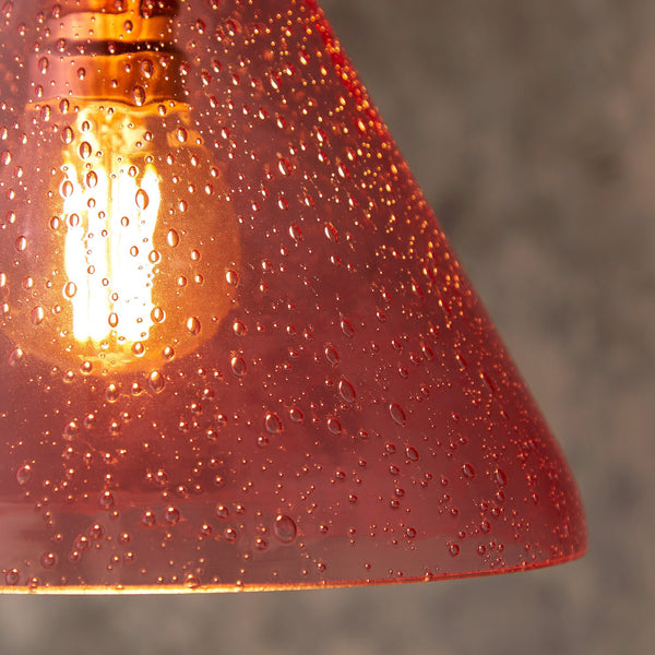 Pooky - Hazelette Pendant Light Shade - Magenta Bubble Glass