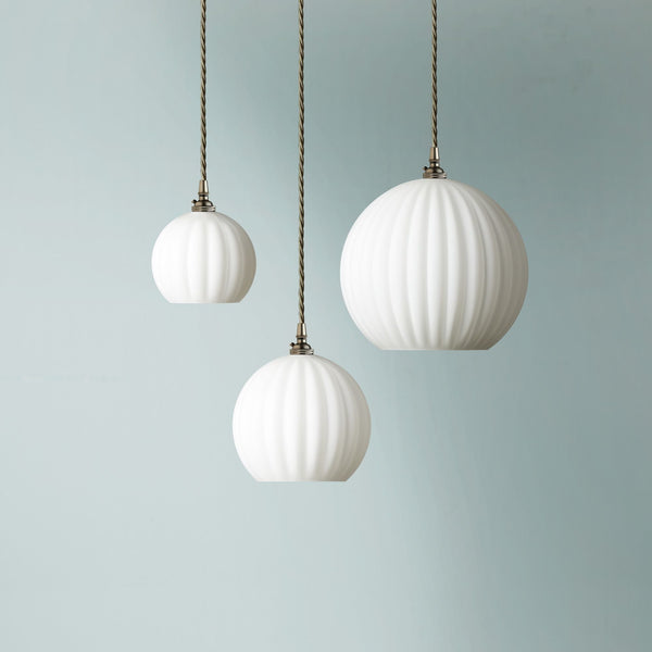 Pooky - Pumpkin Pendant Light Shade - Smaller - Opaline Glass