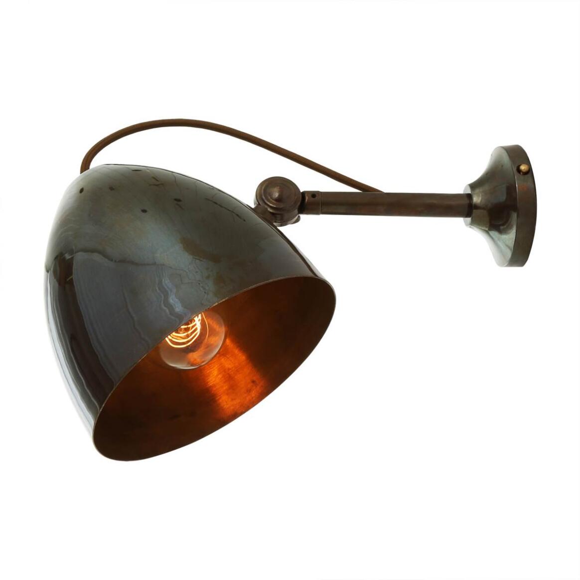 Mullan - Quito Adjustable Cone Wall Light 16cm IP20 - Antique Brass Finish