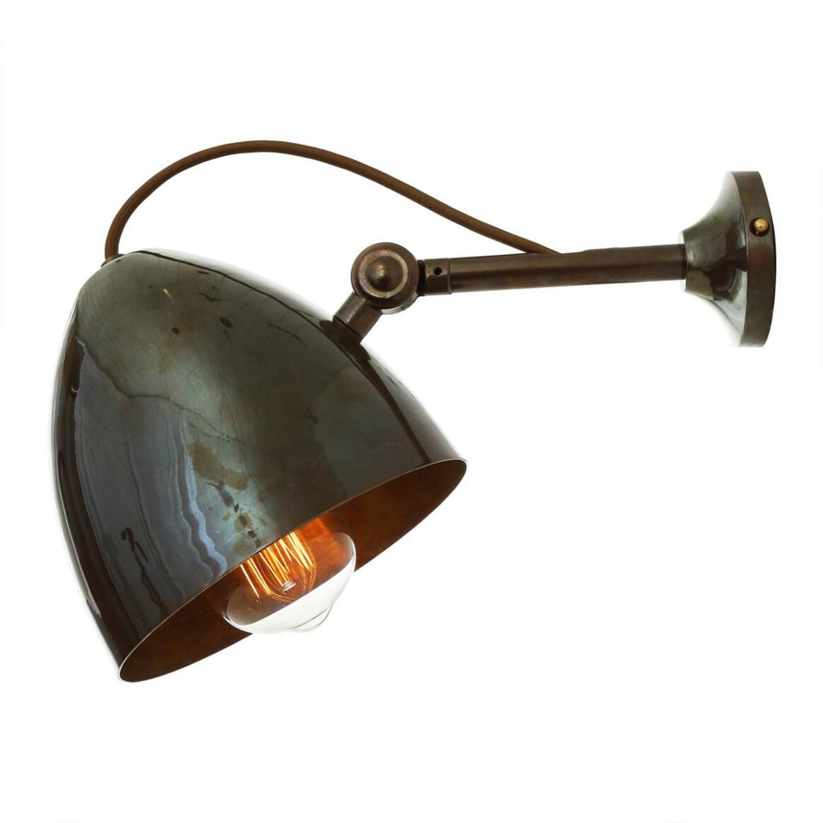 Mullan - Quito Adjustable Cone Wall Light 16cm IP20 - Antique Brass Finish