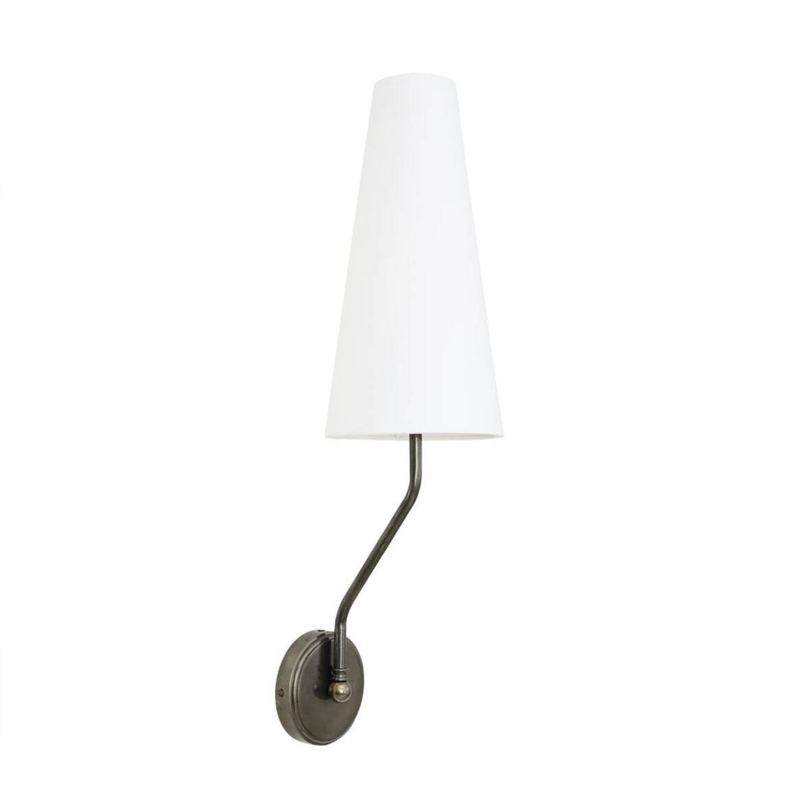 Mullan - Rhyl Modern Wall light with Fabric Shade 72cm IP20 - Antique Silver Finish
