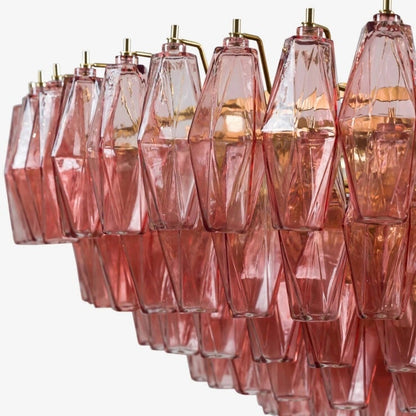 Pure White Lines Pink Sorrento Chandelier