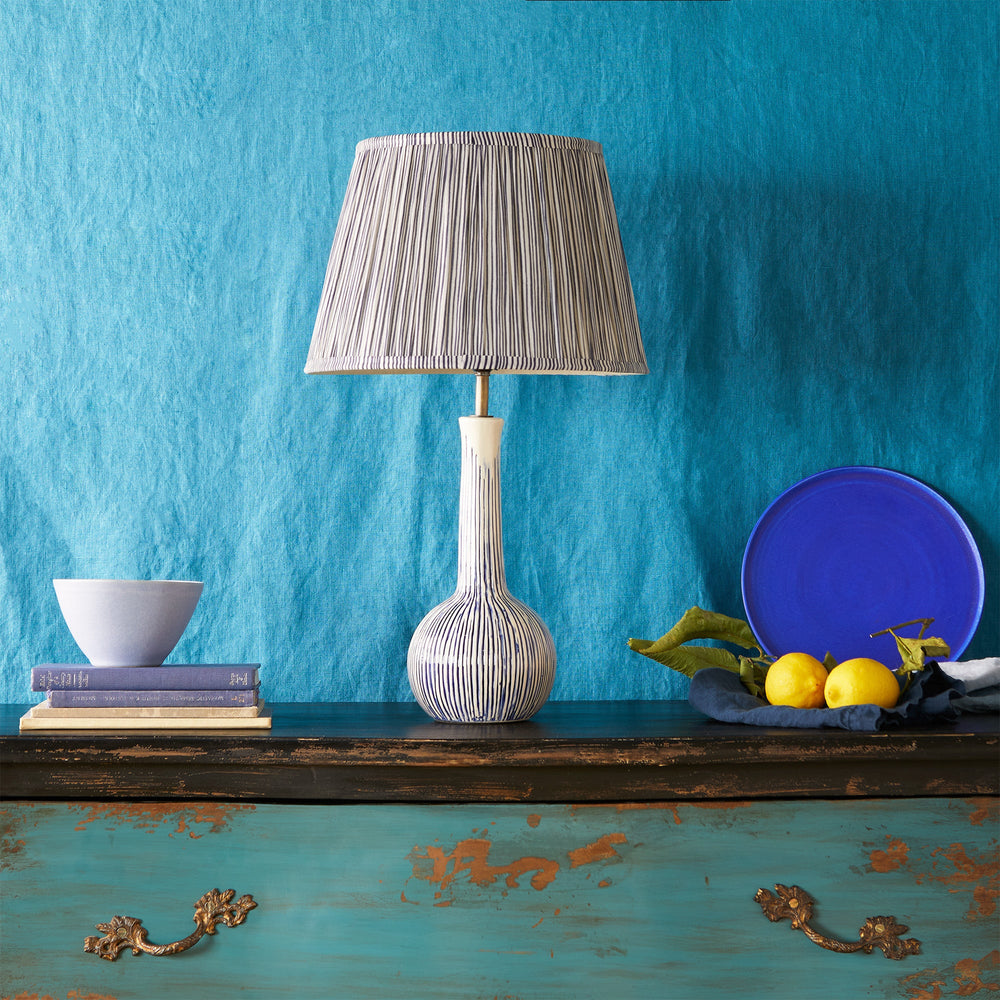 Pooky - Ellie Table Lamp Base - Blue and White Stripes