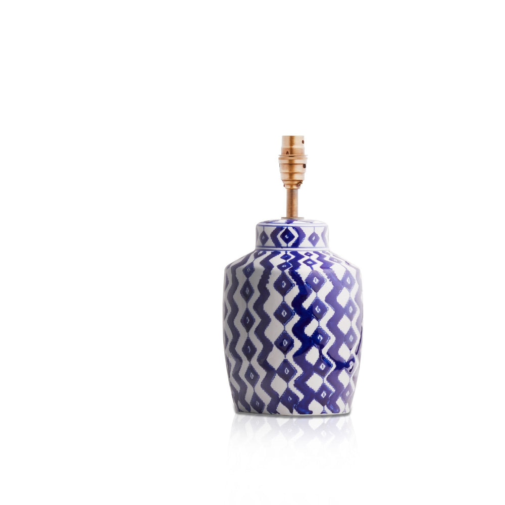 Pooky - Smaller Gingembre Table Lamp Base - Blue and White Ceramic