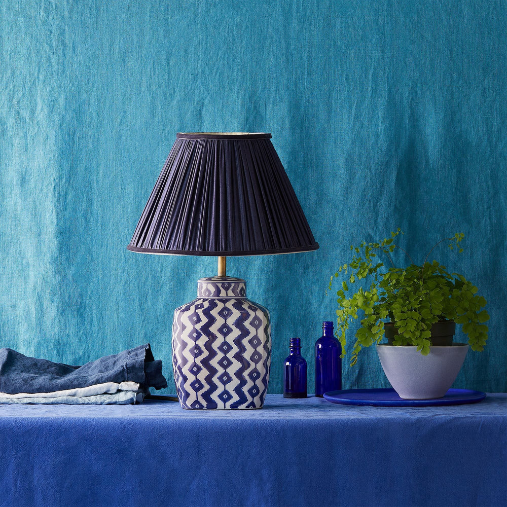 Pooky - Smaller Gingembre Table Lamp Base - Blue and White Ceramic