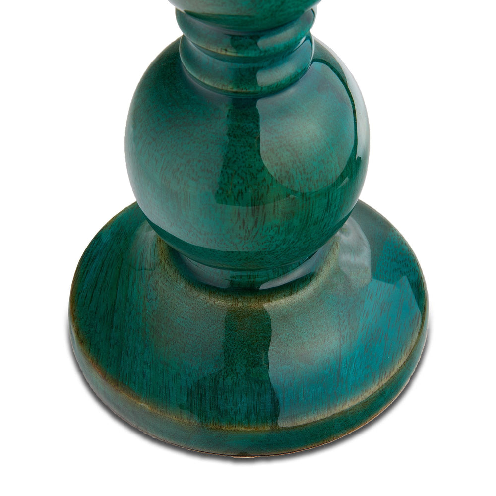 Pooky - Kelpie Table Lamp Base - Turquoise Lacquered Wood