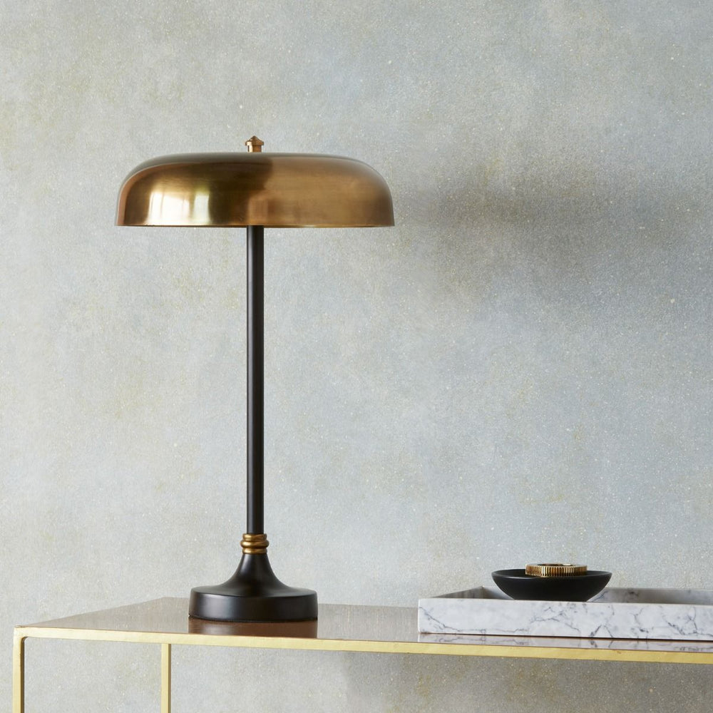 Pooky - Porcini Table Lamp - Black with Antique Brass Finish