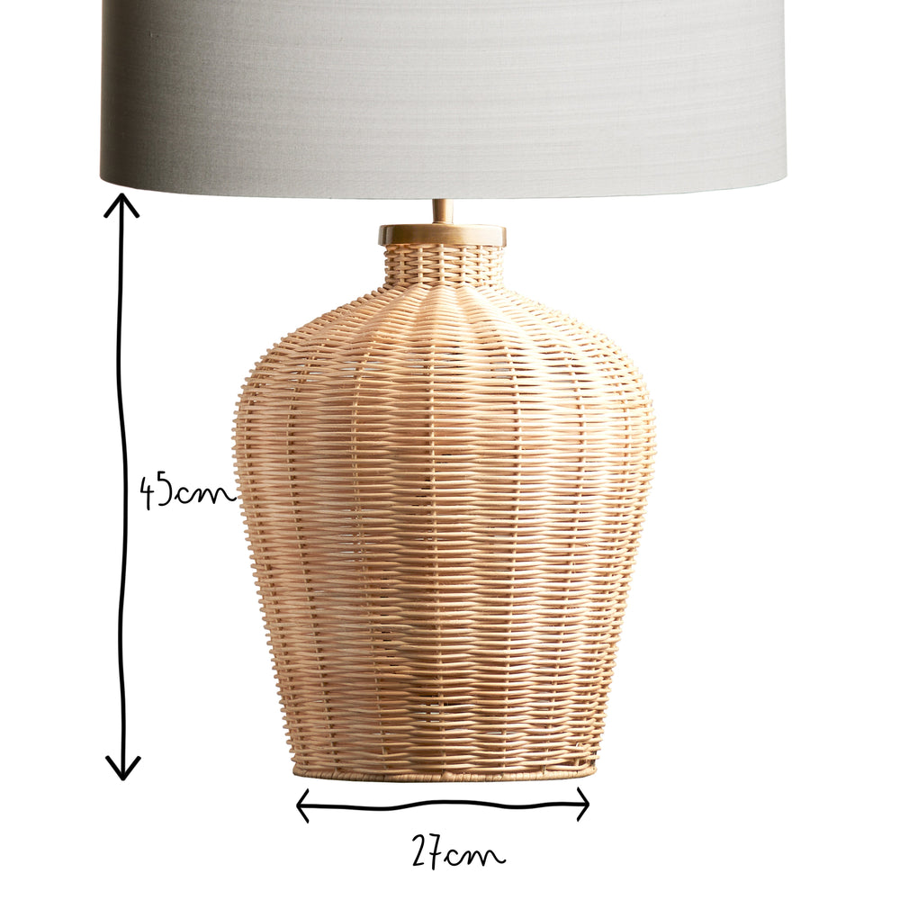 Pooky - Larger Rattle Table Lamp Base - Natural Cane