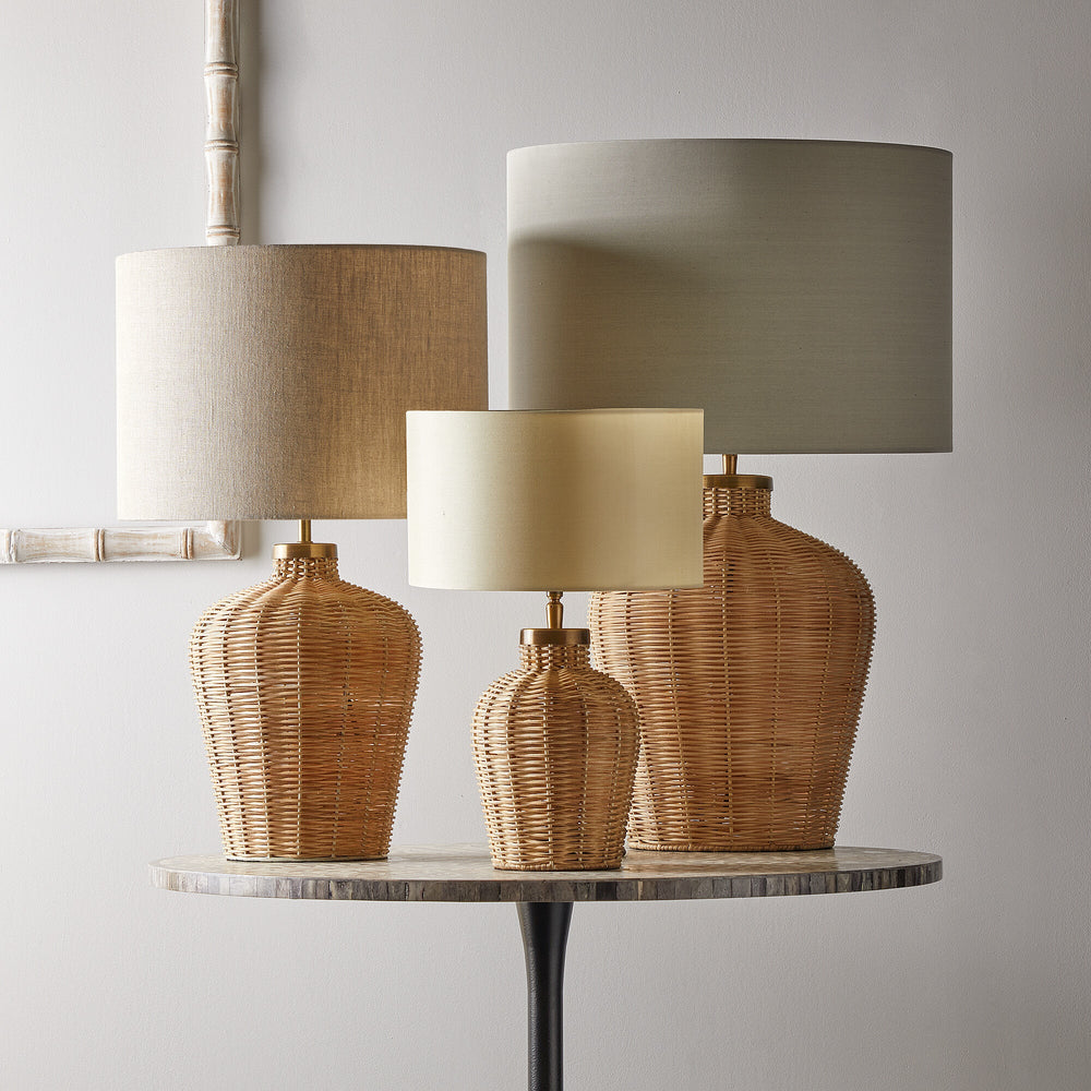 Pooky - Larger Rattle Table Lamp Base - Natural Cane