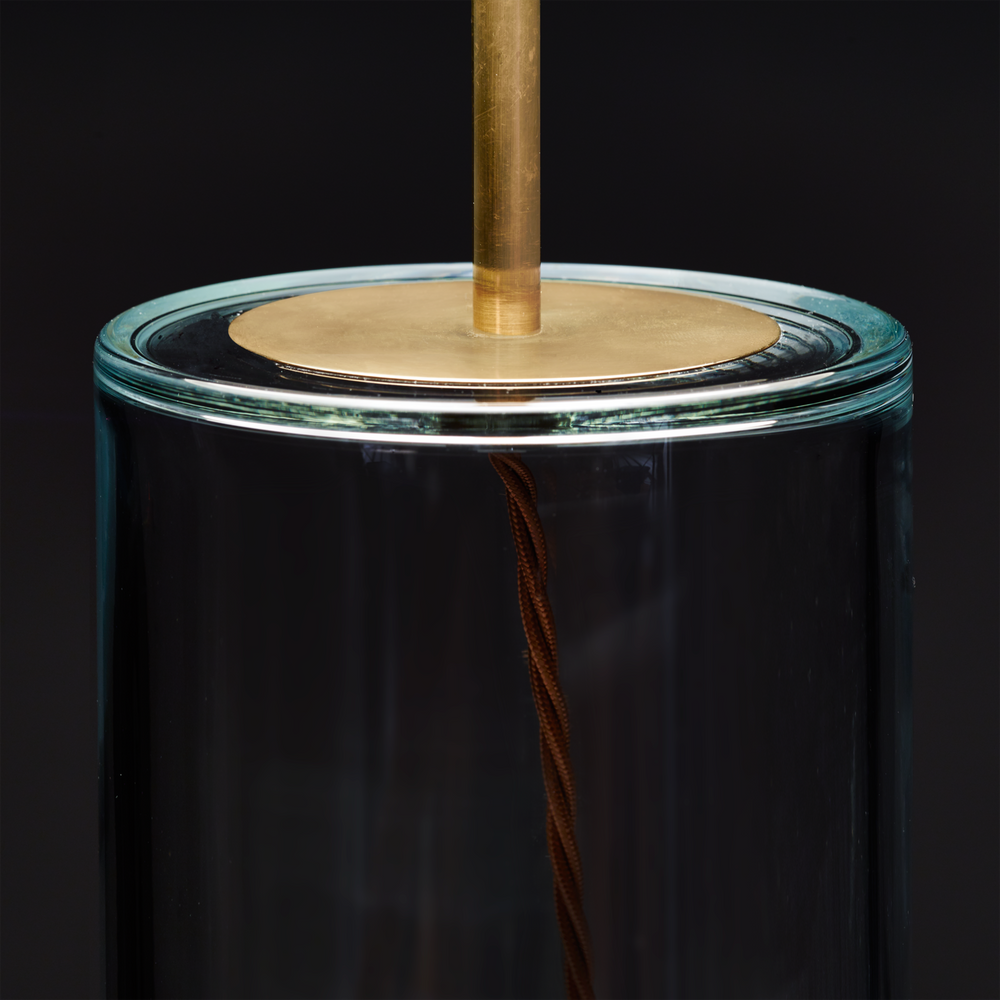 Pooky - Regular Wisteria Table Lamp Base - Brass and Clear Glass