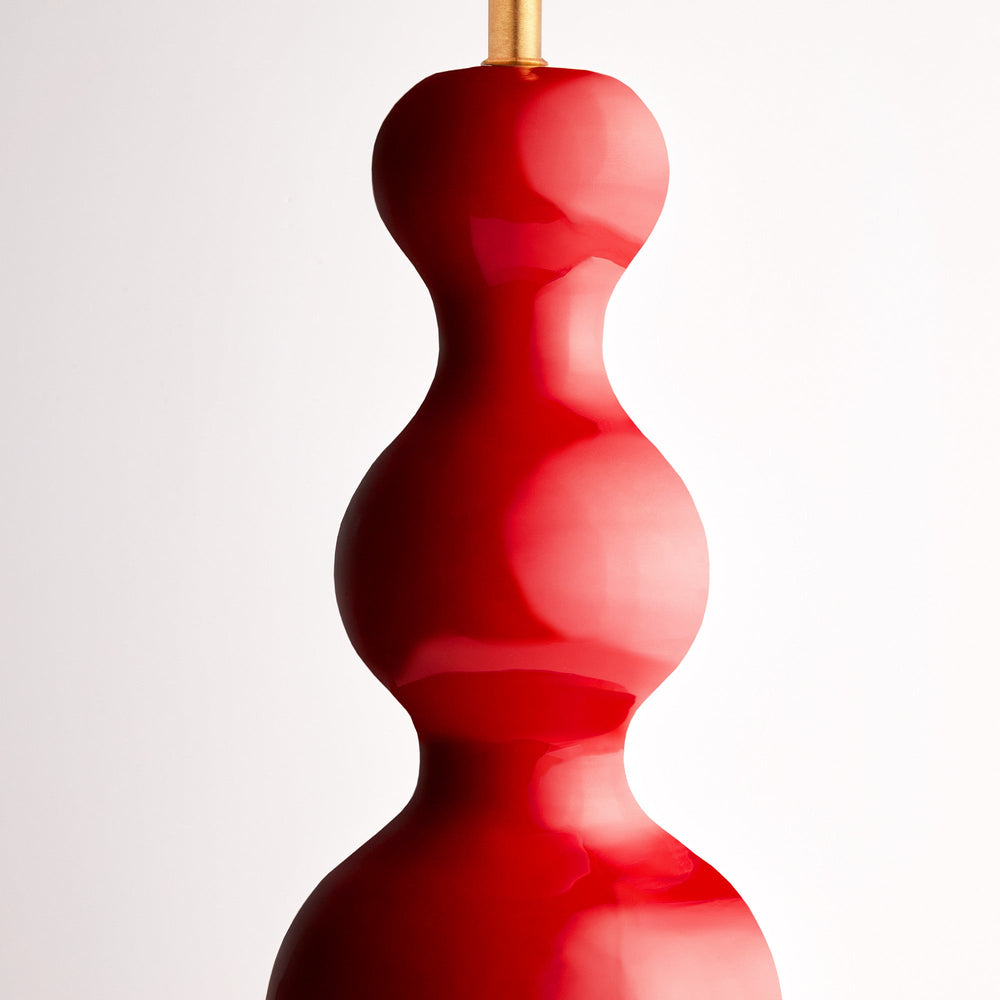 Pooky - Smaller Wobster Table Lamp Base - Red Lacquered Wood
