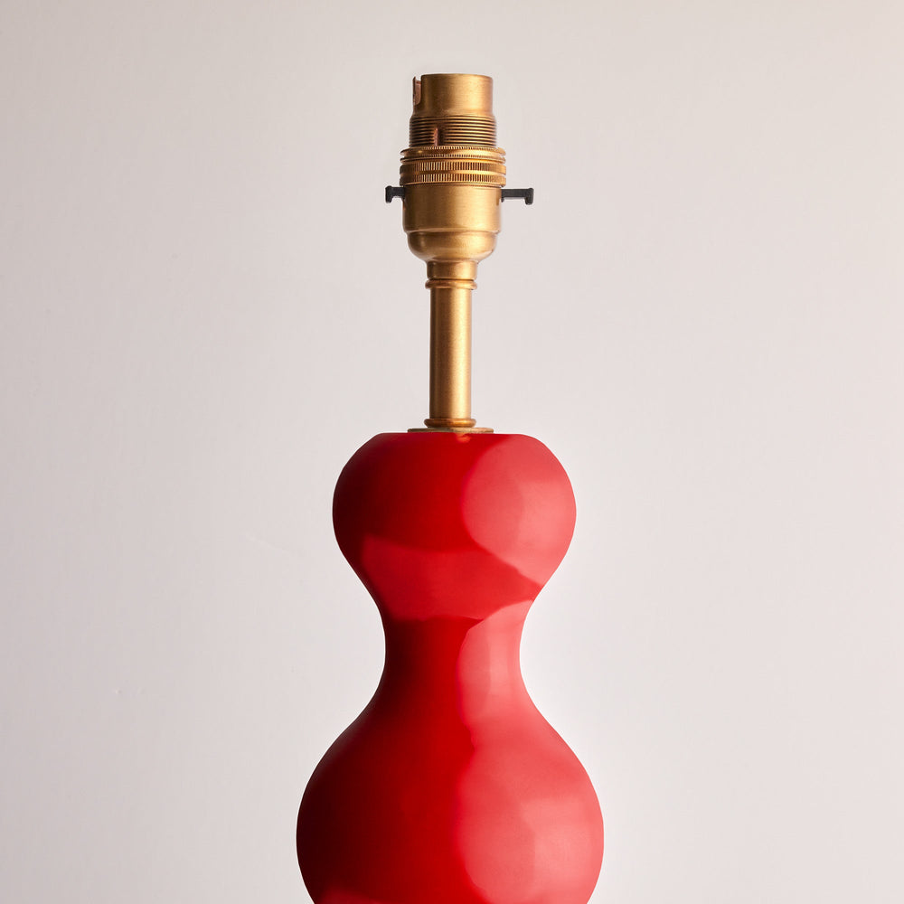 Pooky - Smaller Wobster Table Lamp Base - Red Lacquered Wood