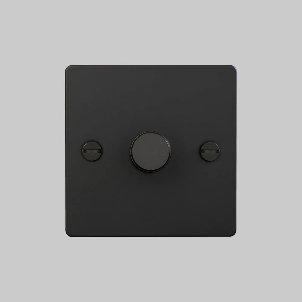 Buster & Punch 1G Dimmer - 120W - Cross - Black Plate - Black Screws