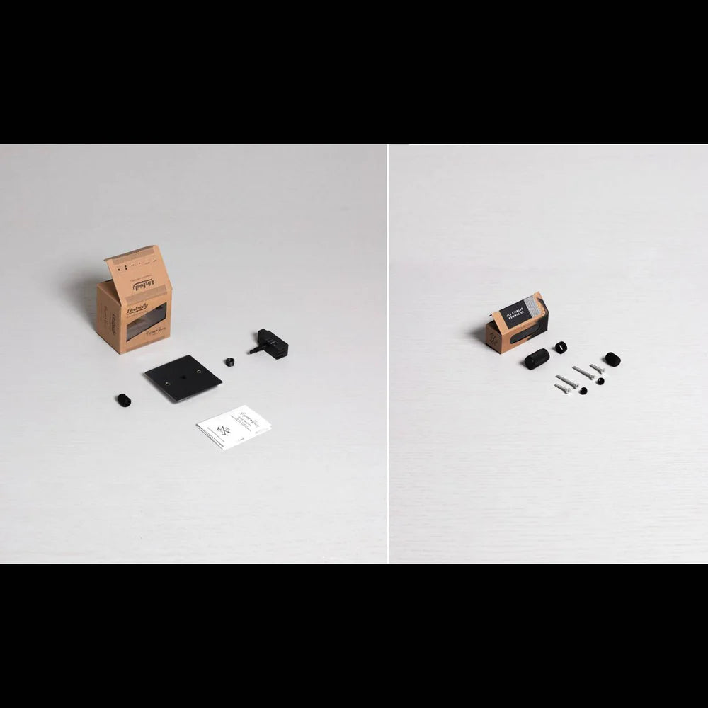 Buster & Punch 1G Dimmer - 120W - Cross - Black Plate - Black Screws