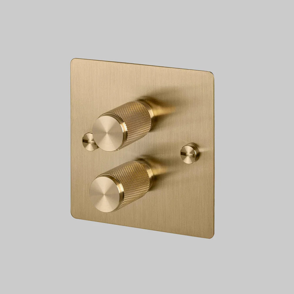 Buster & Punch 2G Dimmer - 120W - Cross - Brass Plate - Brass Screws