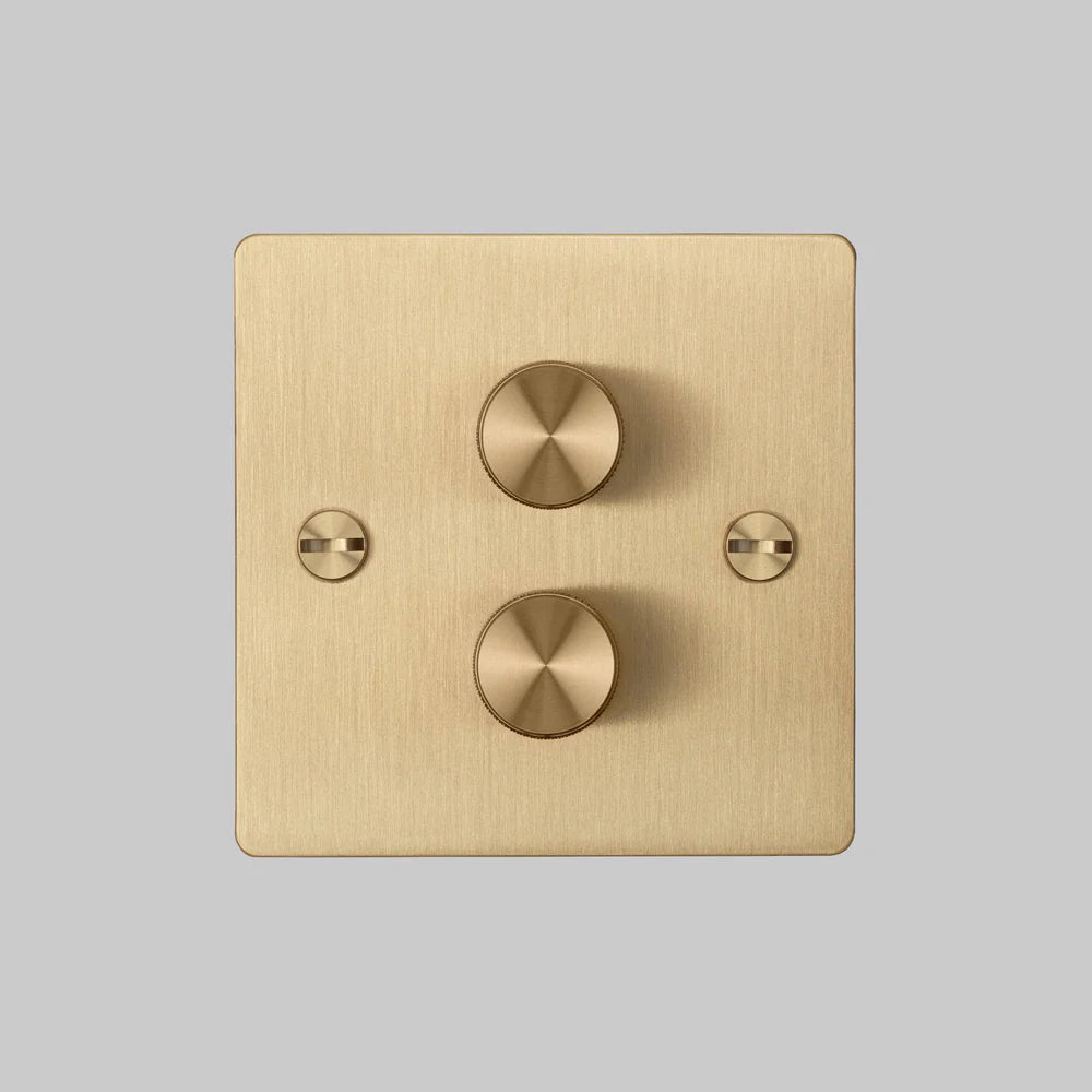 Buster & Punch 2G Dimmer - 120W - Cross - Brass Plate - Brass Screws